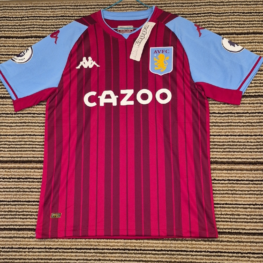 AVFC Aston Villa‎ Red Blue Cazoo 2021-22 Home KAPPA Sz M Mens Soccer Jersey NEW
